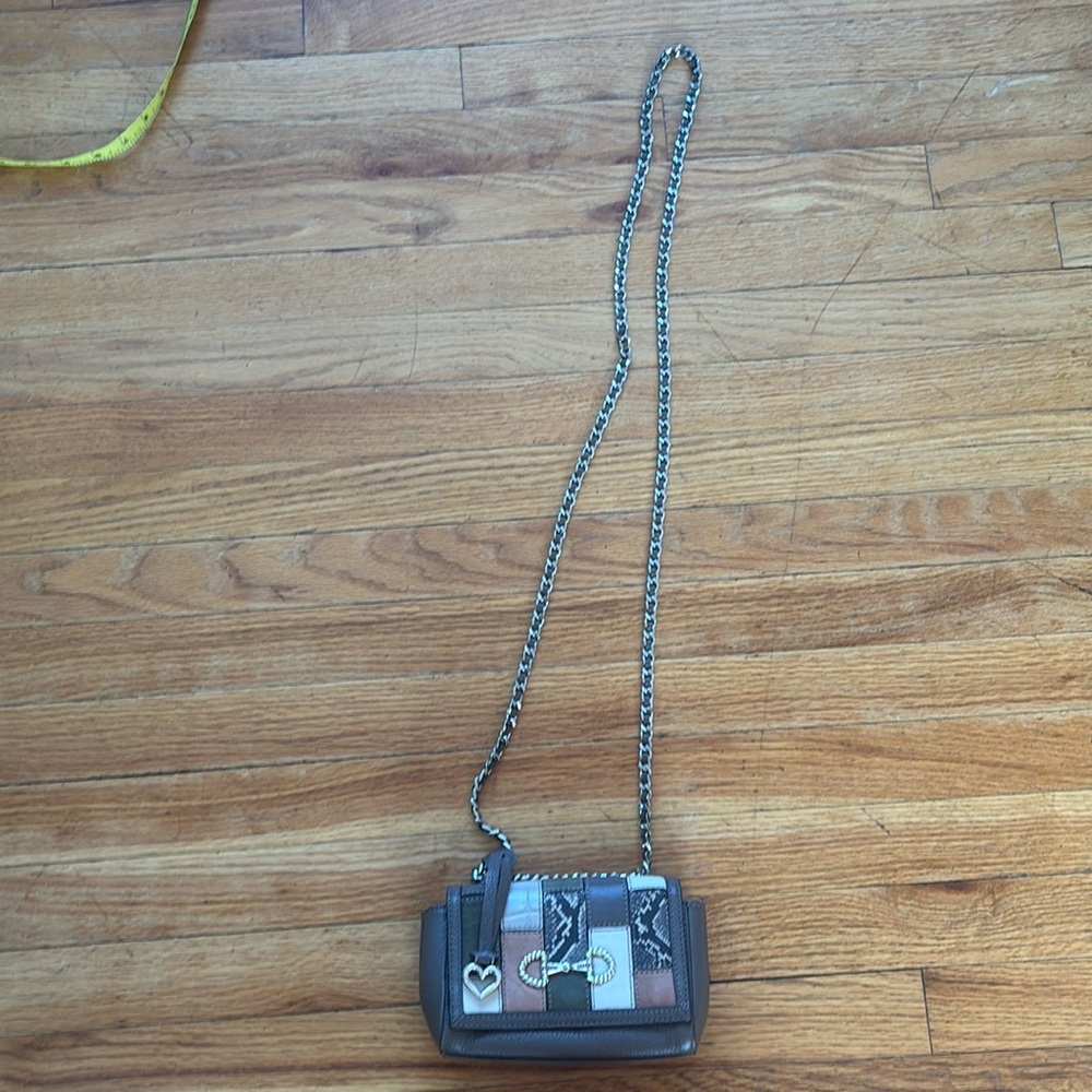 Brighton Leather Patchwork Chain Strap Bag - image 2